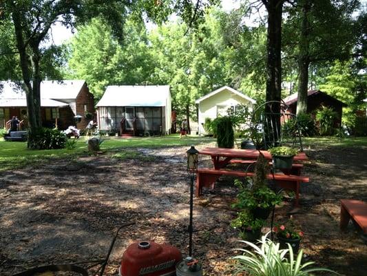 The cabins as laid out in camp ground.