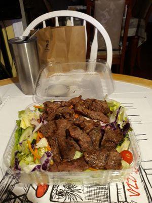 Steak tips salad. Delicious!