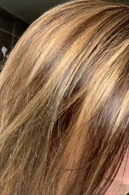 This is the highlights in different colors....don't know if she used a toner