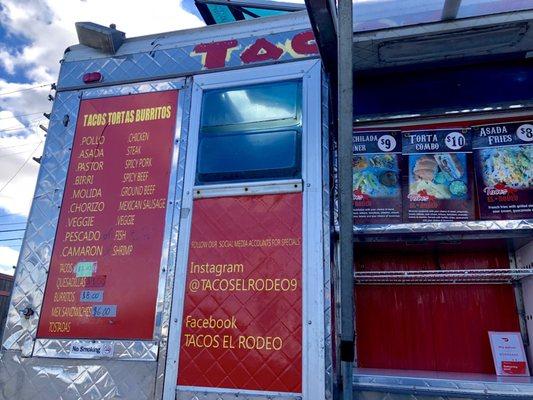 Tacos El Rodeo Menu.