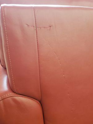 Leather furniture scratched and gouged