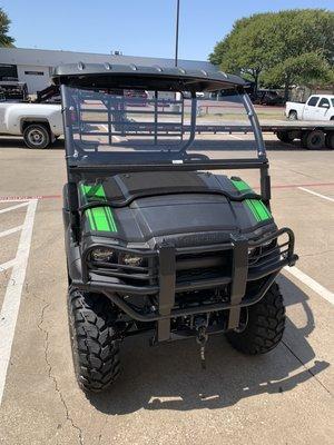 Safety inspection for pickup of new side by side for a customer before delivery.