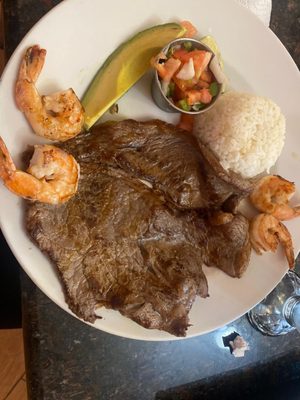 Steak with shrimp combo $25.99