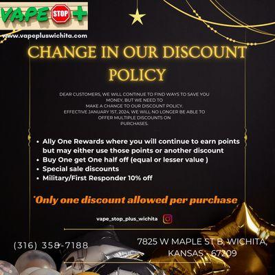 Exciting news! Vape Stop Plus is thrilled to announce a change in our discount policy, now offering even more savings for our valued