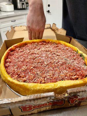 Deep dish pizza   From Chicago to Los Angeles California (Overnight!, still frozen!)