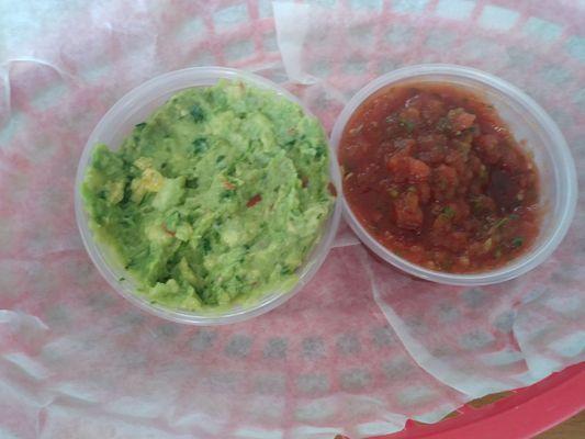 Fresh guacamole and salsa.