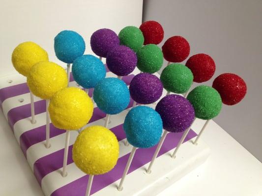 Mixed flavor CakePops with rainbow sprinkles