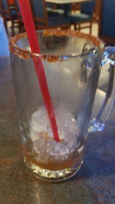 Not a drop left of my michelada. Frozen mug even!