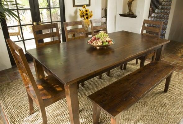 Montana Dining Table made w/ Java Reclaimed Teak - Custom Orders Welcome to fit your dining room.