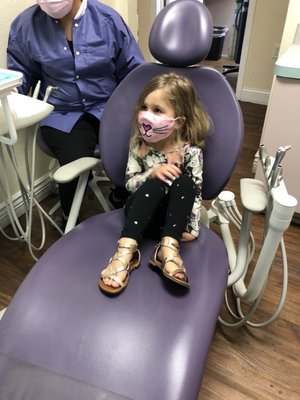 Watching TV in Dental chair.