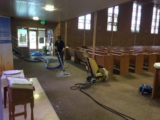 Cleaning church carpets