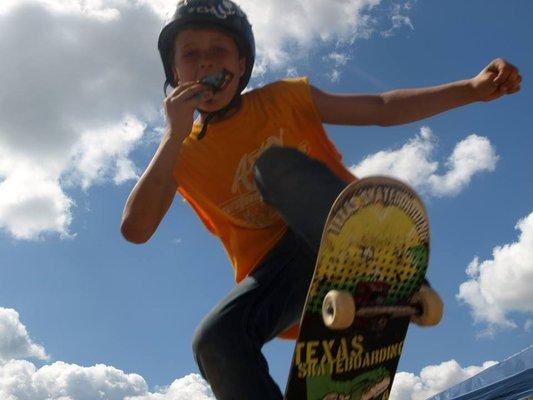 Flying high at Texas Skateboarding Club's summer camp in Austin, Texas!