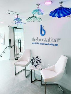 Reception area of the biostation at Carillon Miami Wellness Resort