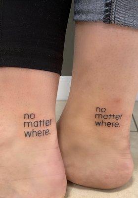 matching ankle tattoos