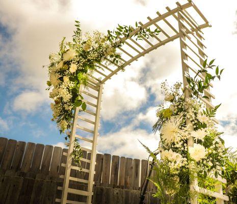 White Lattice Wedding Arch, Spray