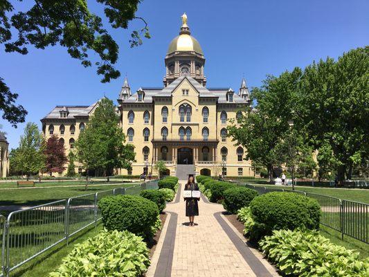 Proud of my diploma! This is Notre Dame's Main Building, also known as "The Golden Dome."