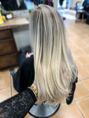 Blonde balayage and haircut