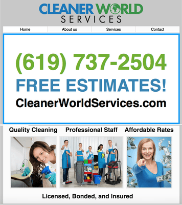 Cleaning Services Chula Vista, House Cleaning San Diego, http://CleanerWorldServices.com