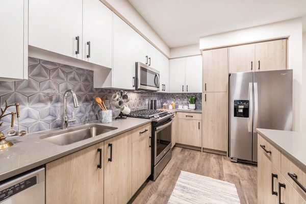 Model Pewter Design Package Kitchen at North at Totem Lake Apartments in Kirkland WA