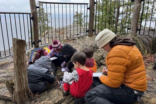 Drawing at one of Rock Point's many overlooks