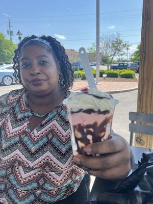 Tanesha Hall & her ice cream treat