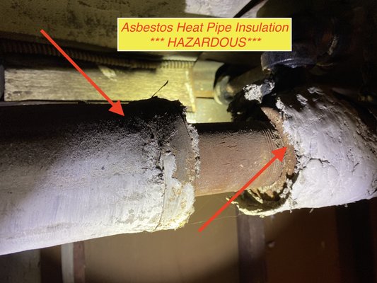 Asbestos Heat Pipe Insulation - Very Hazardous and common in older home in New York City.