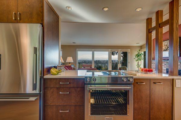 This Lake Forest Park kitchen remodel will be loved for a very long time by all the family who joins their grandmother here for gatherings.