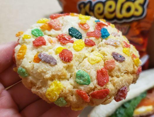 Fruity Pebble sugar cookie