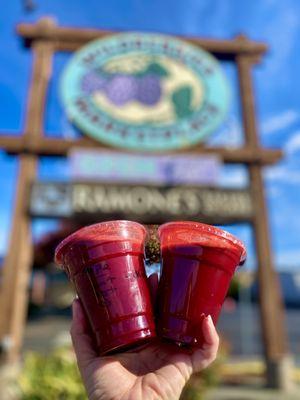 Create your own juice with apple, beets, carrot, oranges, and chia seeds!!