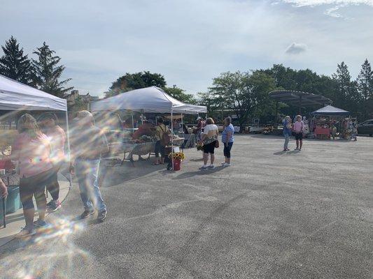 Farmers Market (Market at the Wass) in parking lot of Art Center