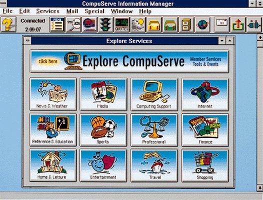 CompuServe main screen. Pre-Windows 95. I believe this was Windows 3.1.