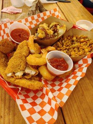 Fried catfish and shrimp basket.