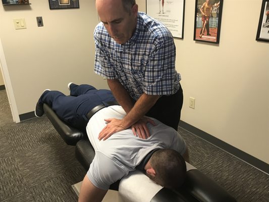 Dr. Davidson performing an adjustment