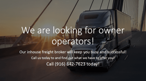 Owner operators you will love working with us!