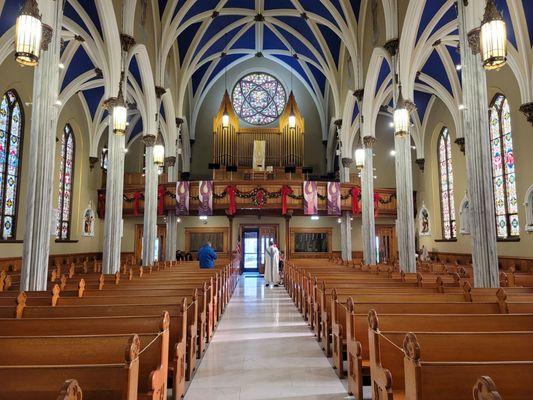 Church interior from back