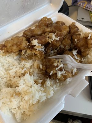 L45. General Tso's Chicken Lunch Special White Rice