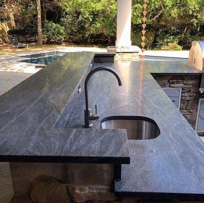 Hamptons Bay barbecue tops in Jet Mist Granite.