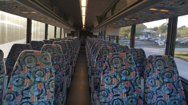 Photo Inside of Our First Class Trinity Comfortable Bus for Rent. Heading To Jacksonville For A Large Group Event.