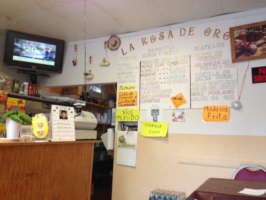 The menu on the wall is in Spanish, but they have printed ones with English. This place is authentic.