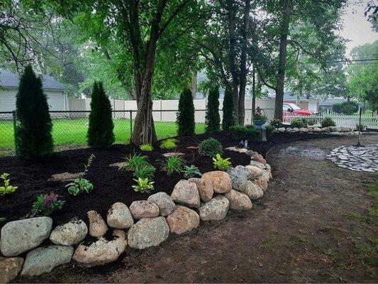 Rock Wall/ Plants