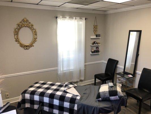 Client seating area inside 4 Skincare Spa Studio