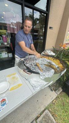 Grand Opening Special! Andres serving up authentic paella,taste of Espana!