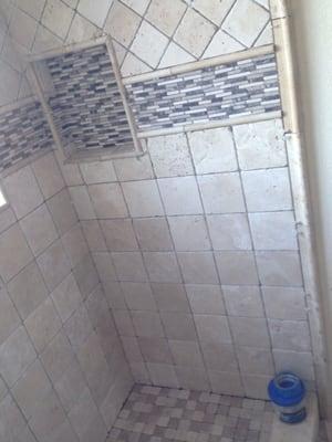 Shower before grout