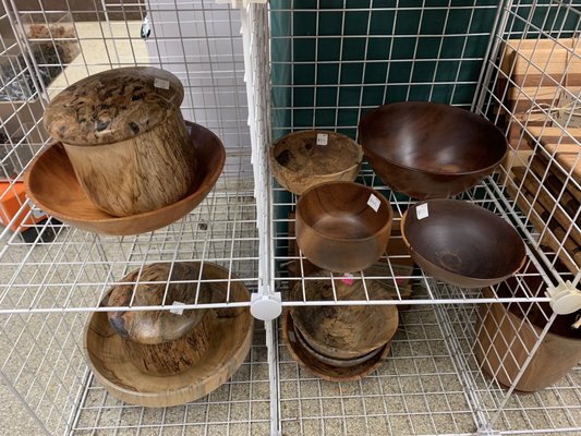 Koa bowls sold in the gift shop - visitor center.