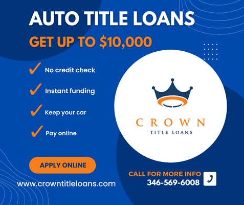 Call today! 346-569-6008
 Car Title Loans Houston