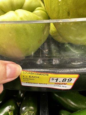 The name of this smiley little fruit is squash chayote. Have no idea what it tastes like but it is certainly happy.