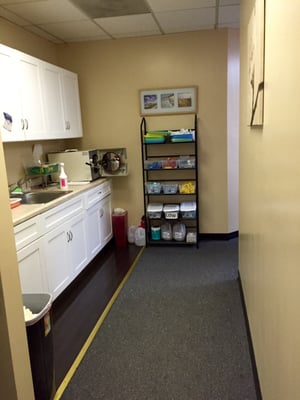 Hallway down to dental rooms.