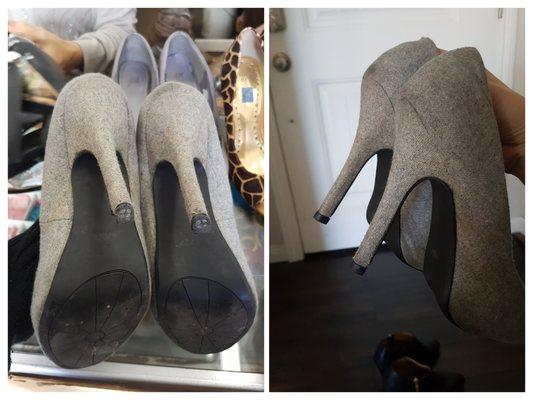 Before (left), after (right) - replaced heel