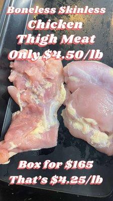 Boneless skinless thigh meat chicken