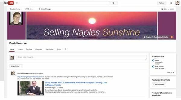 REALTOR David Nourse's YouTube page with David's Naples, Florida real estate videos profiling the market areas he covers.